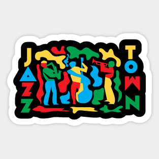 Jazz Town  - Colorful Jazz Themed Design Sticker
